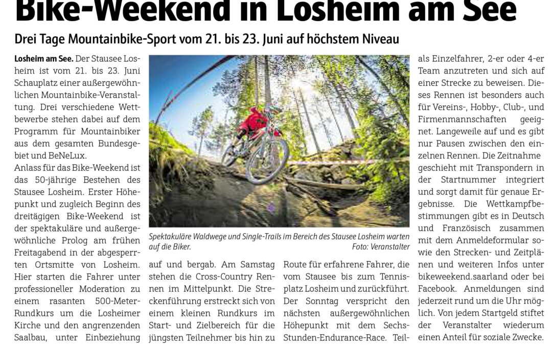 Drei Tage Mountainbike-Sport vom 21. bis 23. Juni auf höchstem Niveau